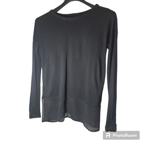 Rag & Bone Long Sleeve Modal Silk Mixed Media Distressed Top Size Small